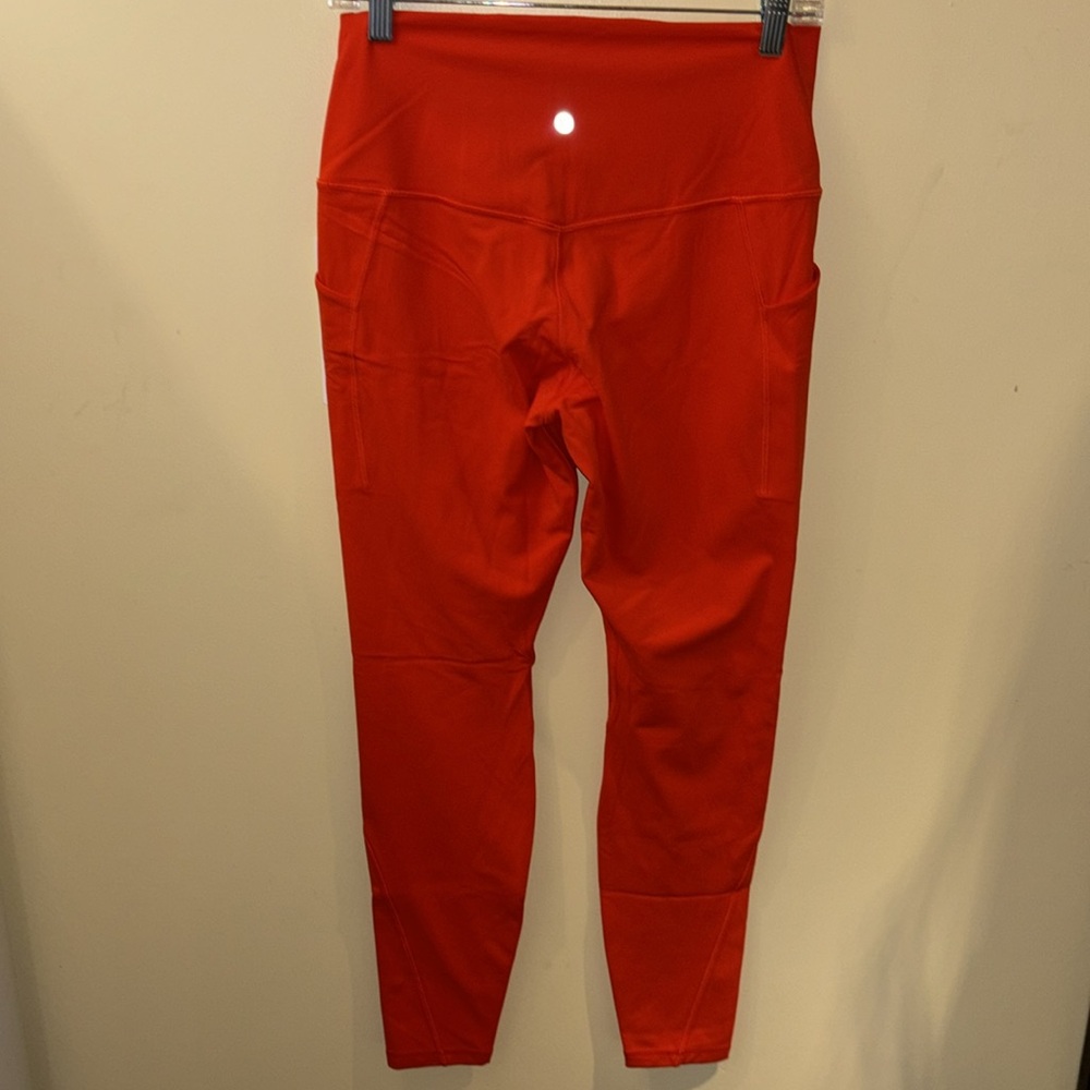 lululemon athletica Bright Orange Align High-Rise Pocket Leggings 28” Size 10